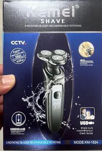 Aparelho Barbear Máquina Barbeador Shave Rotações Kemei 1524