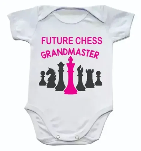 Body infantil personalizado estampa future chess várias estampas