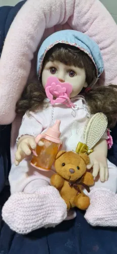 Bebê reborn Alice corpo de silicone pode molhar