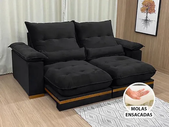 Sofá Retrátil Reclinável 2,30m Manu Molas Ensacadas a64