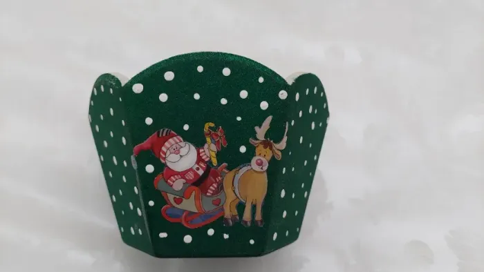 Cachepot Tema Natalino Decorativo em MDF para Enfeite, Presente ou Plantas