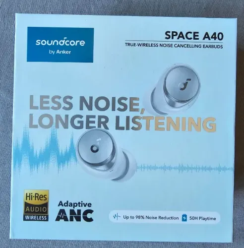 Fone Sem Fio Soundcore Anker A40 - Branco - Preto e Azul - Original - Lacrado
