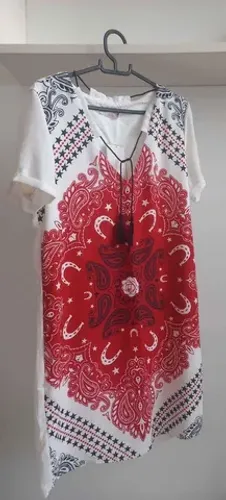 Vestido branco com estampa mandala da Lez a Lez - tamanho P