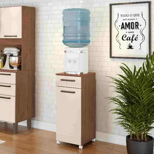 Promoção! Armario Multiuso Clean 1 Porta 1 Gaveta Natura/Off White Até 12x