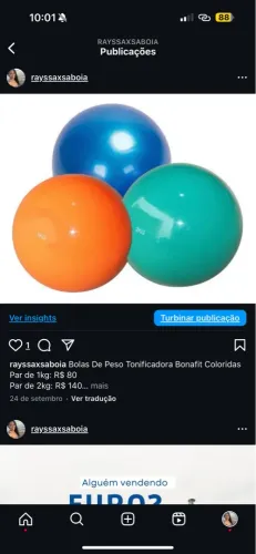 Bola De Peso Tonificadora Bonafit 1kg par