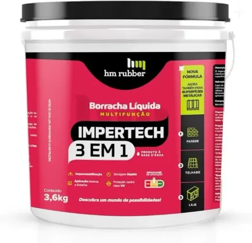 Borracha Líquida Impertech 3 em 1 Hm Rubber 3,6Kg