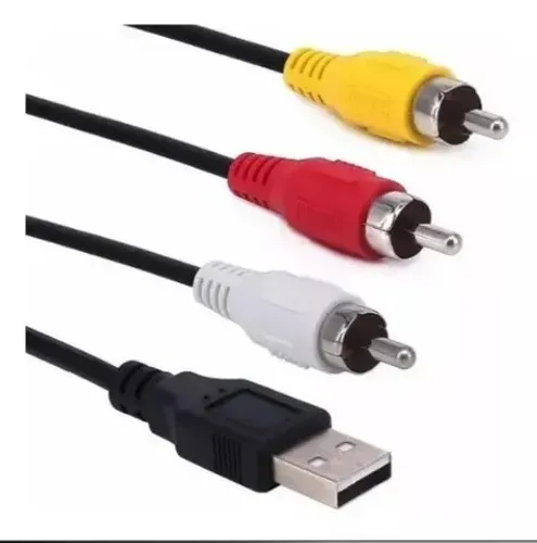 Cabo Usb Para Rca 3 Vias Áudio E Vídeo