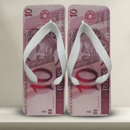 Chinelo Quadrado Masculino estampa 10 Conto - Sandália Confortável - Presente Divertido