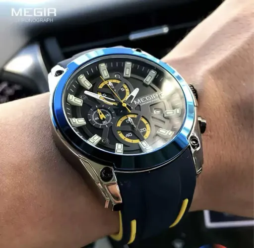 Relógio Mogir todo funcional a prova d'água Numa excelente promoção melhor custo-benefício