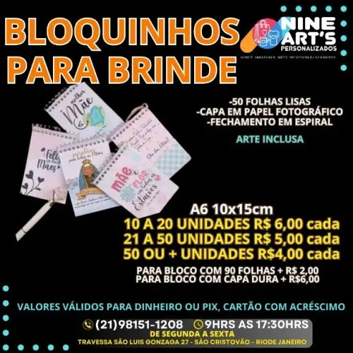 BLOCOS DE ANOTAÇÕES PERSONALIZADOS