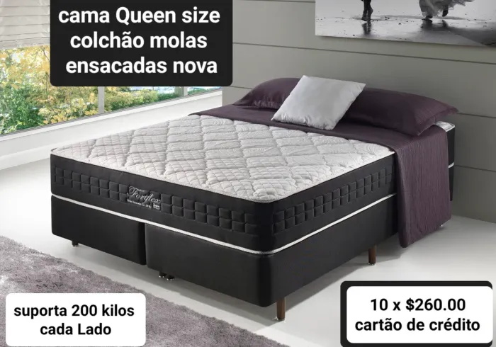 Cama Queen Molas Ensacadas anjos colchões garantia entrego 