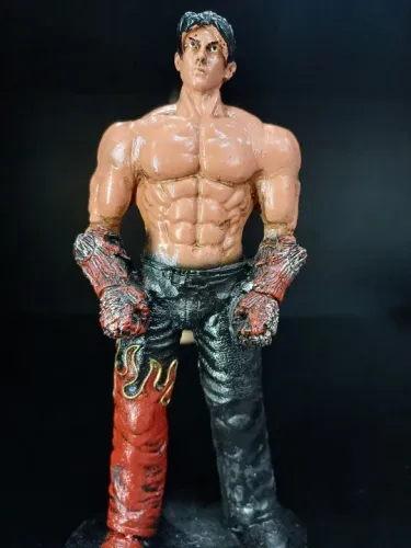 Boneco de Ação - Personagem Jim Kazama Tekken Resina Estátua 20cm