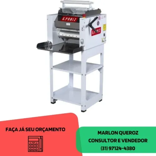Cilindro Laminador de Massa G.Paniz Bandeja Em Aço Inox Bivolt