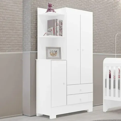 Guarda-Roupas Infantil Magia 100% MDF Tuboarte 3 Portas 3 Gavetas 