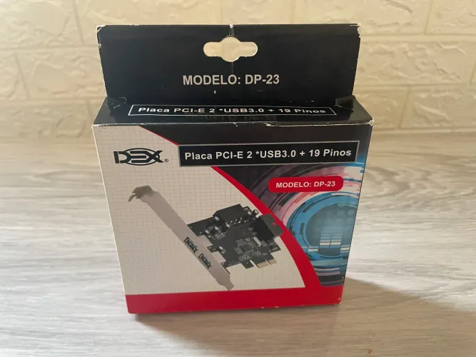 Placa PCI-E 2 Portas USB 3.0 + Conector 19 Pinos - DEX DP-23