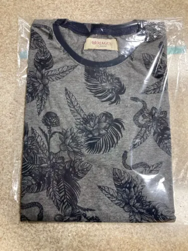 Camiseta Masculina Magus Floral Azul Marinho