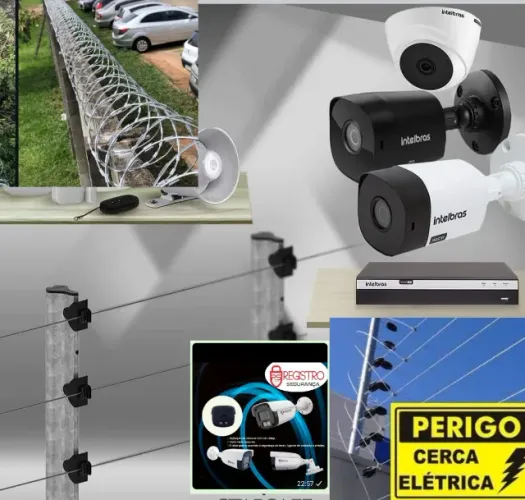 Cerca elétrica,  concertina, câmera de segurança,  manutenção de cerca elétrica, cftv, dvr