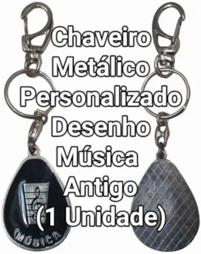 Chaveiro Metálico Personalizado Música Antigo