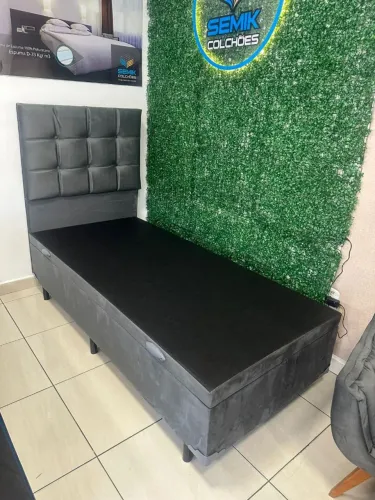 Cama base box baú solteiro