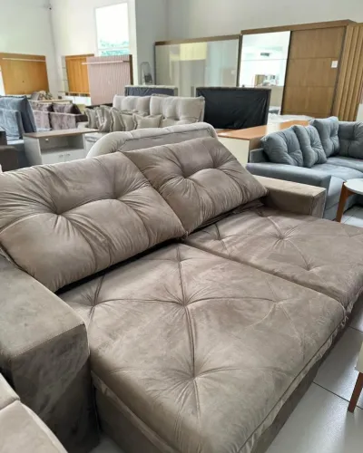 Sofá Retrátil de 3 Lugares - Novo!