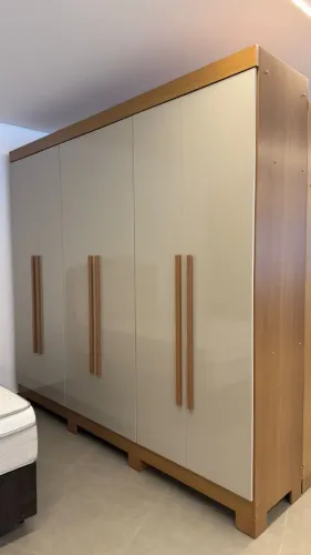 Guarda Roupa Colibri 6 Portas Marrom Claro