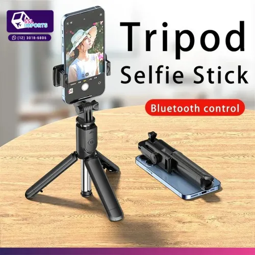 Tripod Stick Selfie - Suporte Inteligente 2 em 1 para Fotos e Vídeos<br>