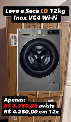Lava e Seca LG 12kg inox VC4 nova Lacrada