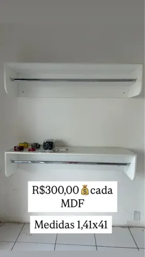 Prateleira com Cabideiro MDF - 1,41x41