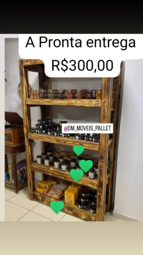 Prateleira comercial pallet rústica