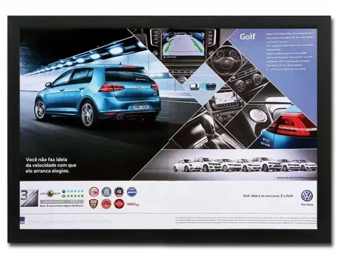 VW Golf Highline TSI MK7 - Quadro / pôster decorativo com propaganda original de revista