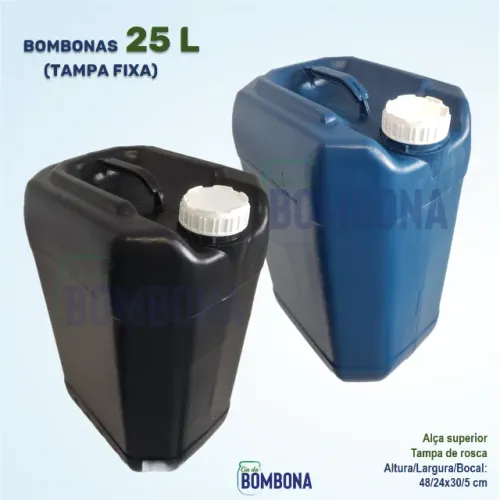 Bombona 25 Litros - Tampa Fixa (Galão/Tonel/Tambor)