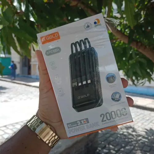 Carregador Portátil Power Bank Gold Pro 20000mAh e 10.000mah