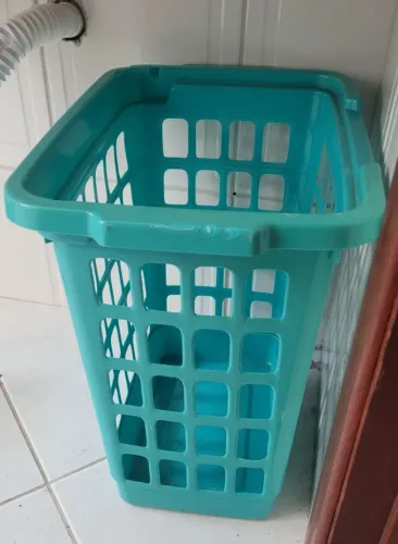 Cesto de Roupa Azul Turquesa