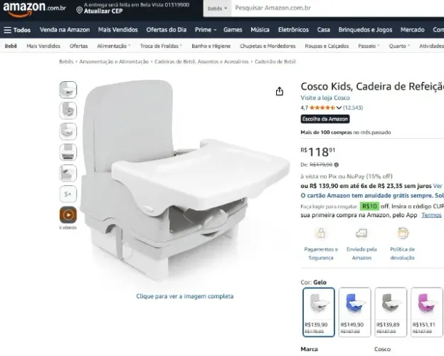 cadeirinha alimentação