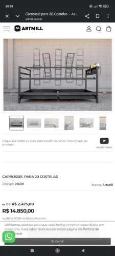 Carrossel giratório para costelao 