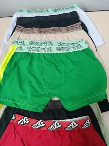 Kit com 10 Cuecas Boxer Box Infantil Estampadas G
