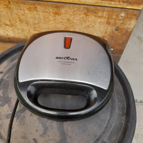 Grill e sanduicheira crome inox