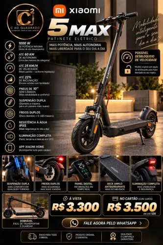 Patinete Elétrico Xiaomi 5 Max 1000W