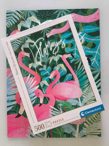 Quebra cabeça 500 peças - Clementoni - Flamingos - Usado e completo