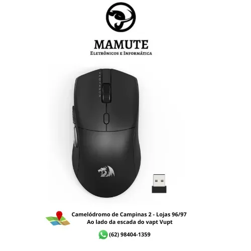 Mouse Gamer Redragon Neva Pro M815-PRO - Ultraleve 54g, Sensor PAW3395, 26000 DPI, Wireles