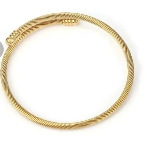 Bracelete dourado aço inox 