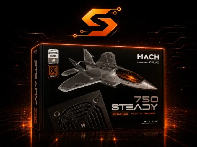 Fonte MACH1 Steady, 750W, 80 Plus Bronze, PFC Ativo