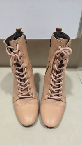 Bota couro Boterro cano médio 37 Bege