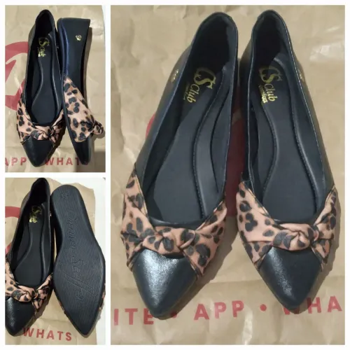 Sapatilha Carmen Steffens, couro, bico fino, n. 38