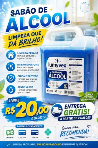 Sabão de álcool líquido 5l ///PRONTO PRO USO