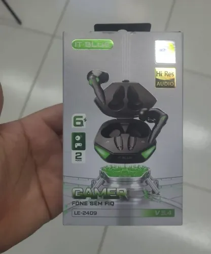 FONE DE OUVIDO GAMER SEM FIO LE-2409 IT- BLUE
