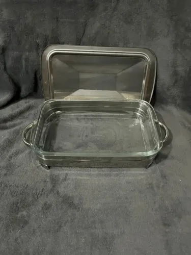 Travessa de inox com suporte