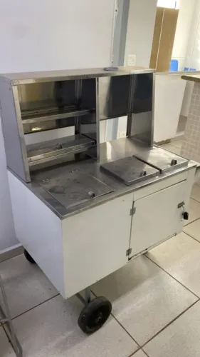 Carrinho Inox para Lanche, Salgados e Cachorro-Quente