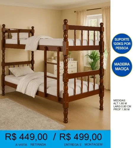 BELICHE MADEIRA MACIÇA COM PREÇO IMPERDIVEL - A PRONTA ENTREGA