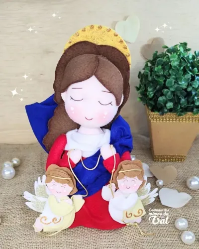 Imagem Nossa Senhora Desatadora dos Nós em feltro 